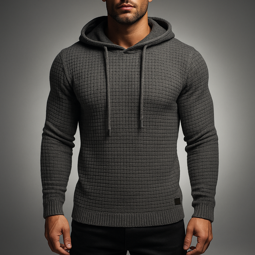 Andrew knit hoodie - side view