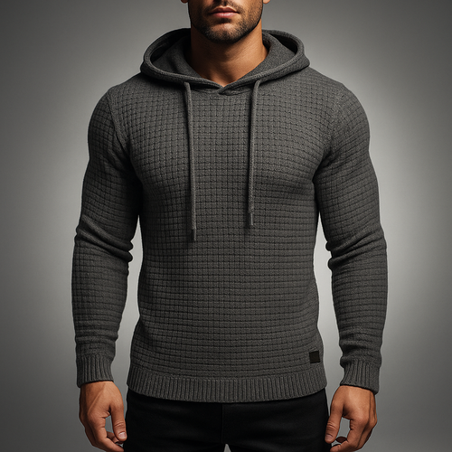 Andrew knit hoodie - side view