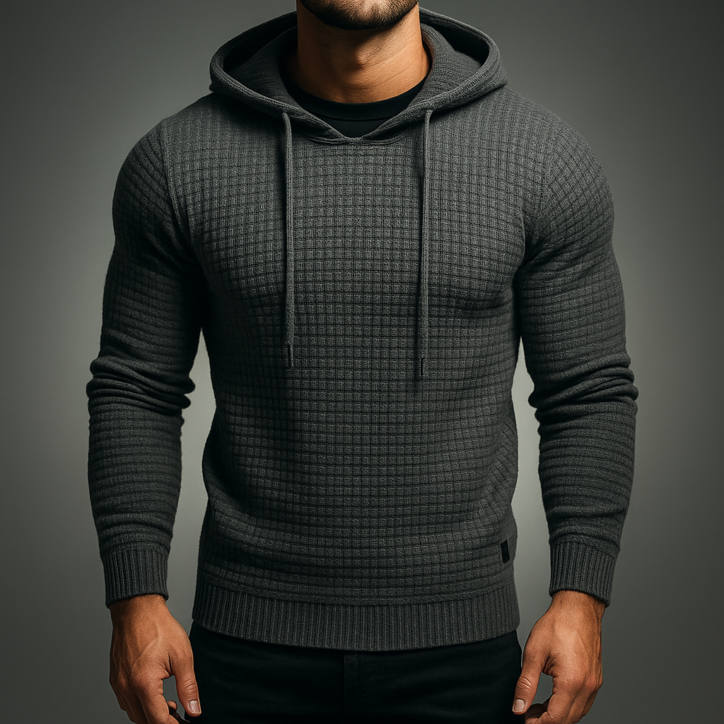 Andrew knit hoodie - close up