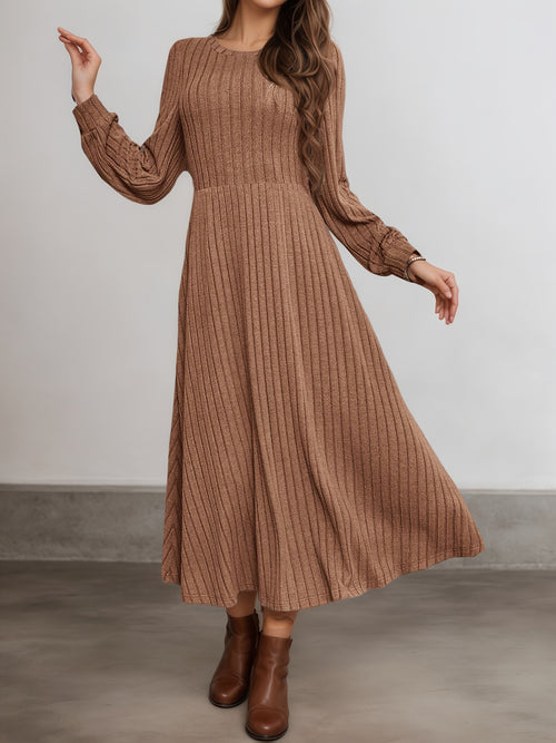 Anouk fall striped midi dress - front view
