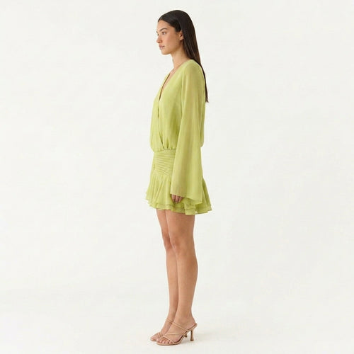 Aurelia | Chiffon V-Neck Wedding Guest Mini Dress