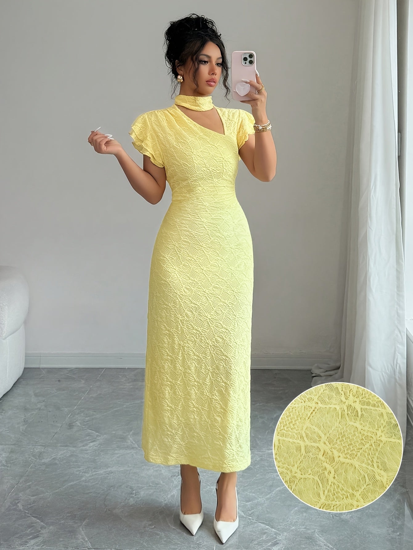 Aurelie fall puff sleeve party dress - styled outfit