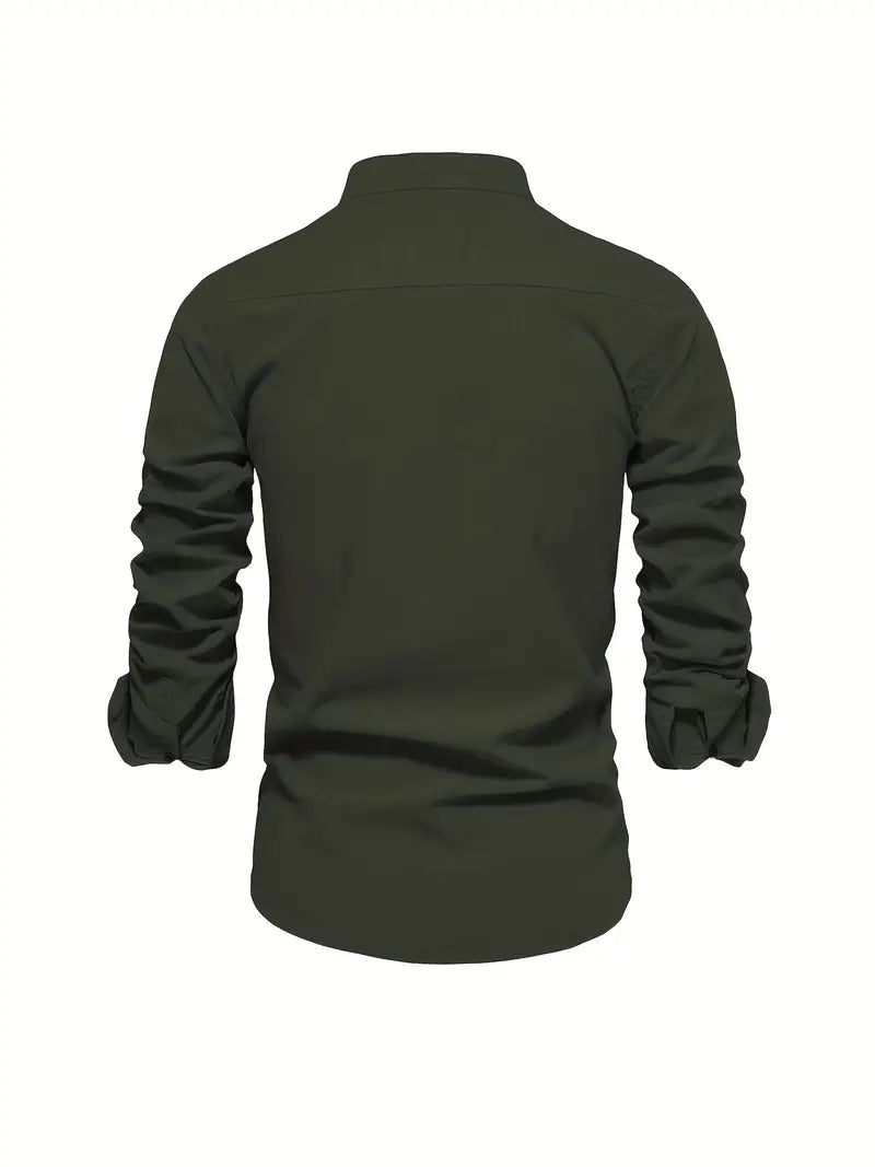 Austin | Mandarin Collar Button-Up Shirt