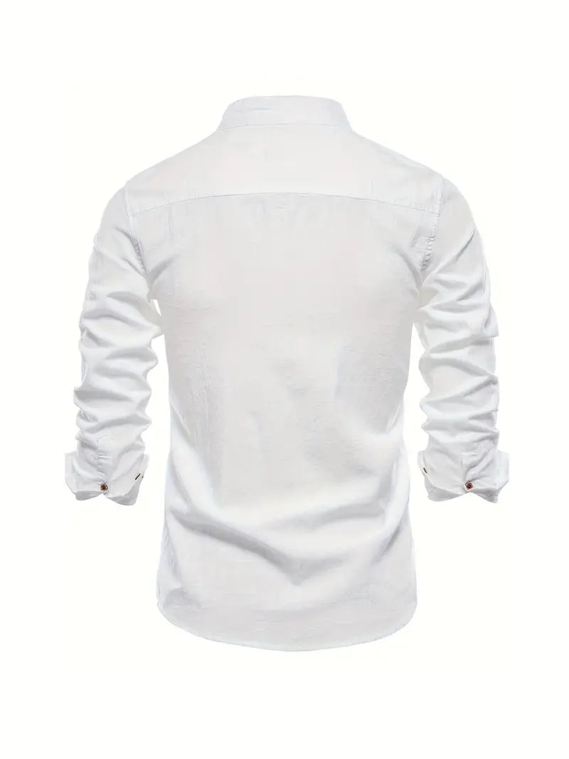 Austin | Mandarin Collar Button-Up Shirt
