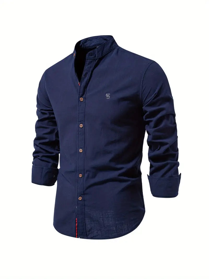 Austin | Mandarin Collar Button-Up Shirt