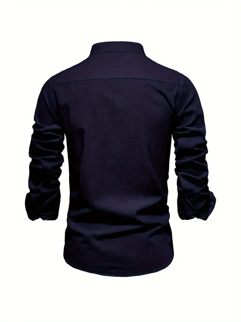 Austin | Mandarin Collar Button-Up Shirt