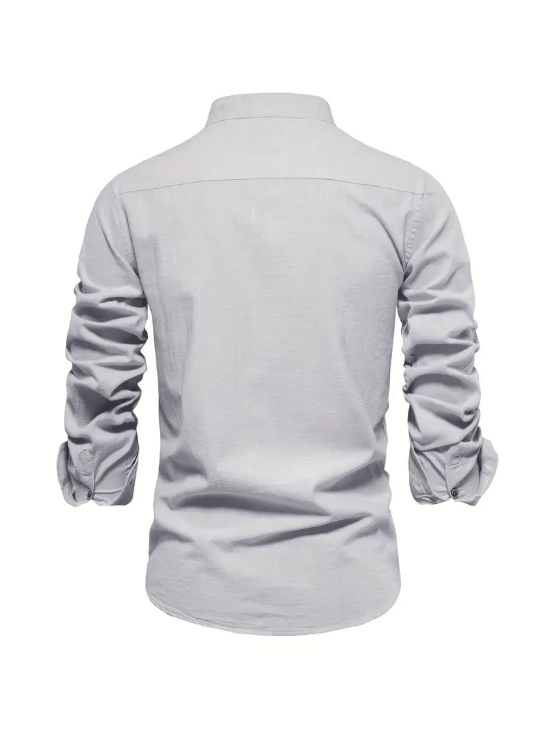 Austin | Mandarin Collar Button-Up Shirt