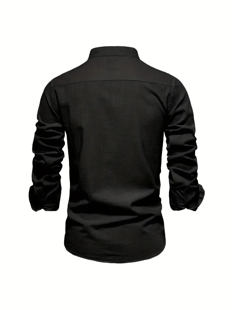 Austin | Mandarin Collar Button-Up Shirt