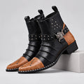 Aveline | Studded Harness Leather Boots