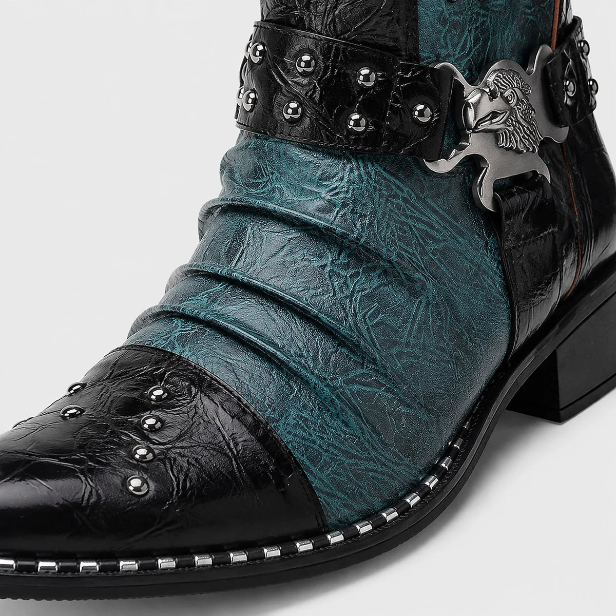 Aveline | Studded Harness Leather Boots