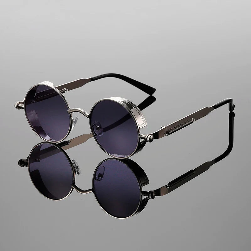 Avery | Steampunk Round Sunglasses