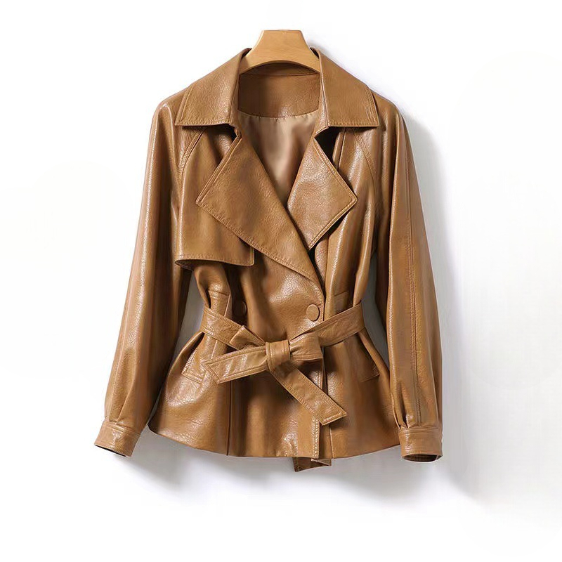 Azalea | Self-Tie Vegan Leather Jacket