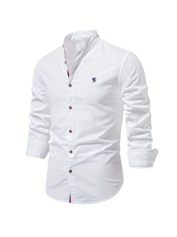 Austin | Mandarin Collar Button-Up Shirt
