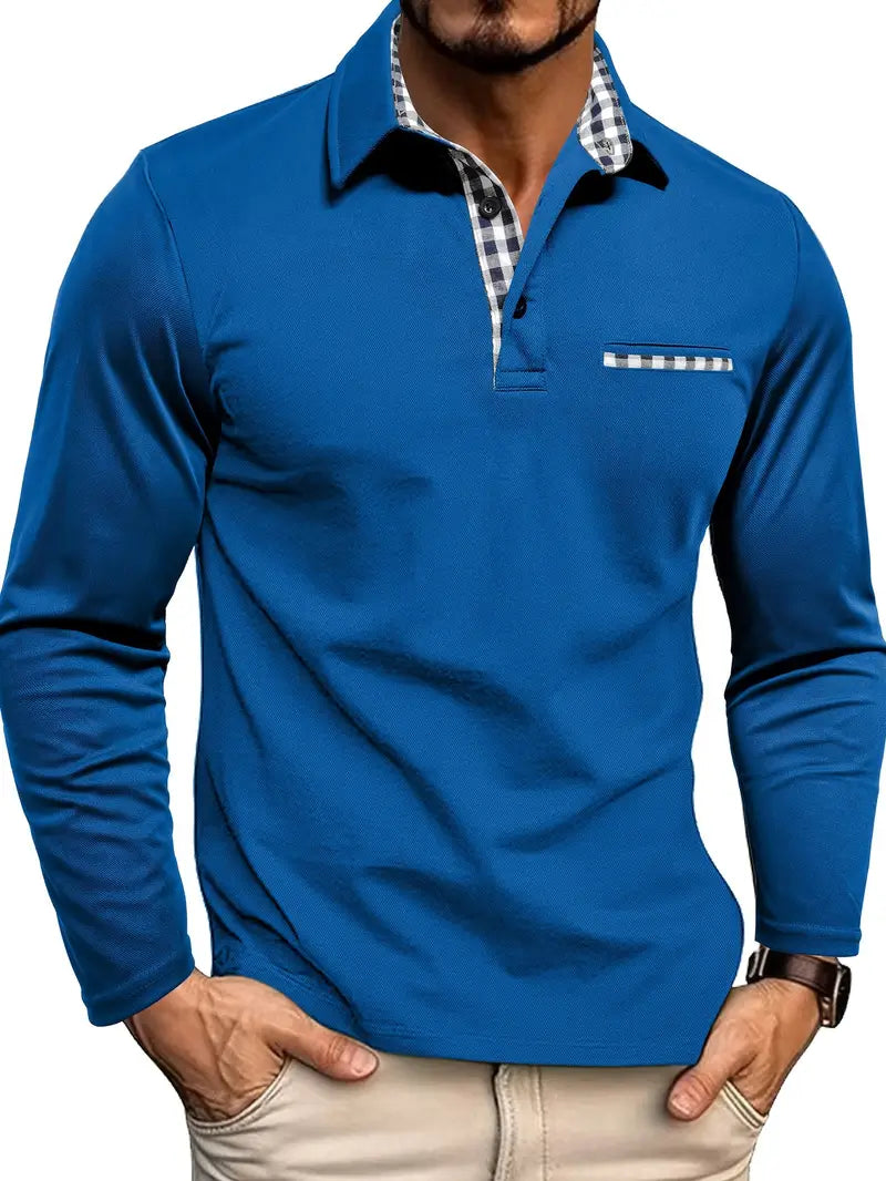 Simon | Slim Fit Long Sleeve Polo Shirt