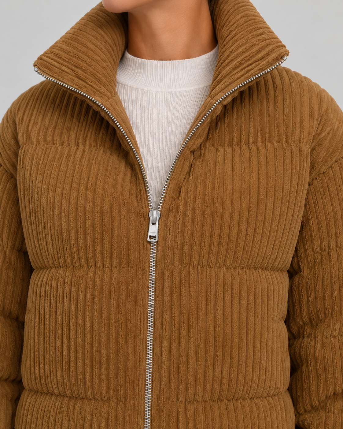 Barbara corduroy puffer jacket funnel neck - color options 1