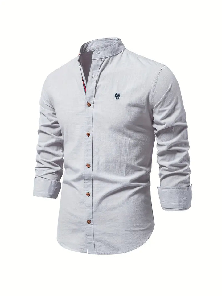 Austin | Mandarin Collar Button-Up Shirt