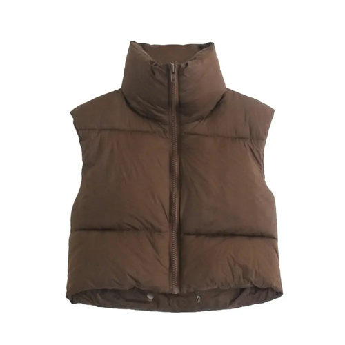 Beatrix cropped puffer vest - side view