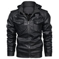 Bertrand faux leather hooded utility jacket, black