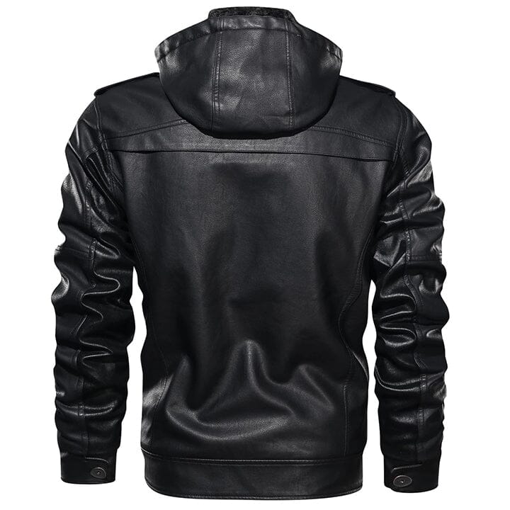 Bertrand faux leather hooded utility jacket, view 2