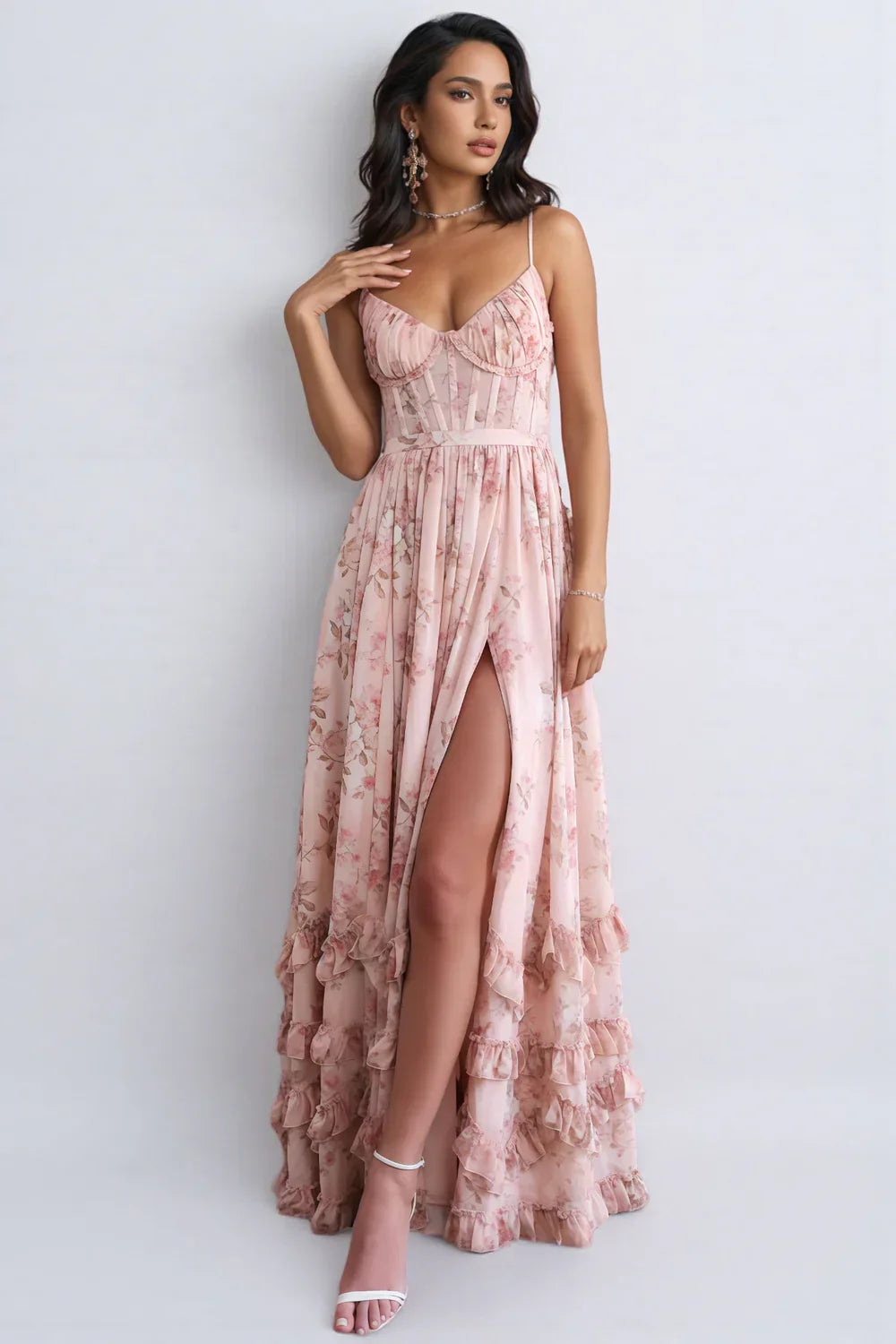 Bethany | Floral Corset Maxi Dress