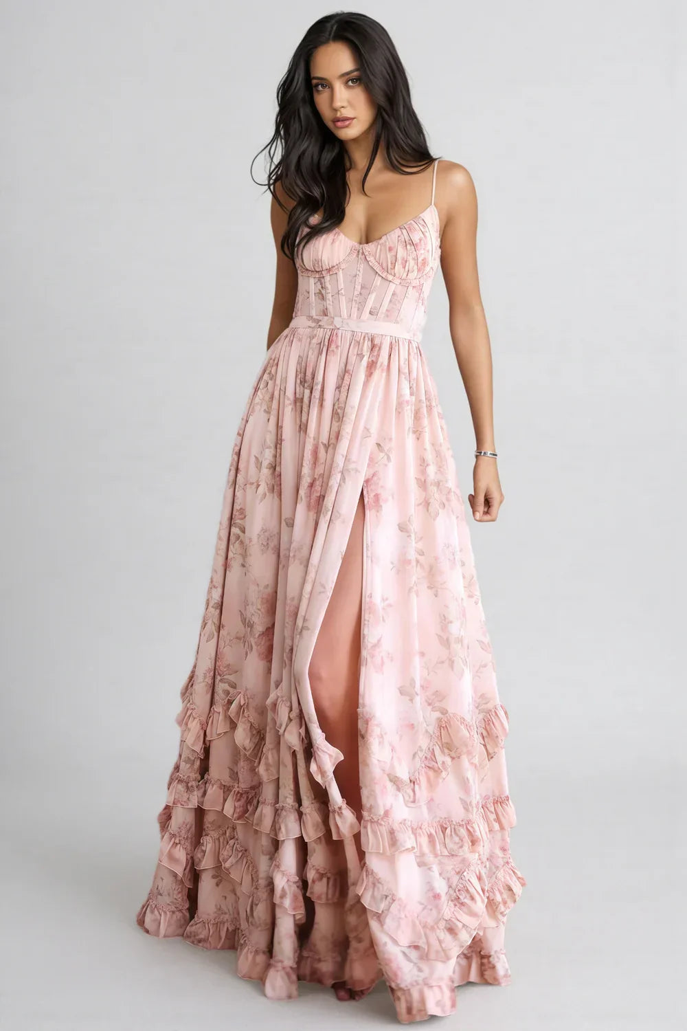 Bethany | Floral Corset Maxi Dress