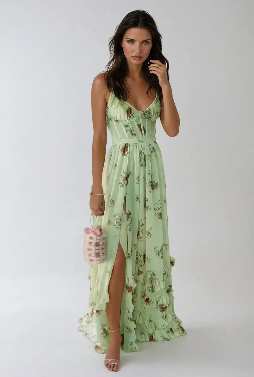 Bethany | Floral Corset Maxi Dress