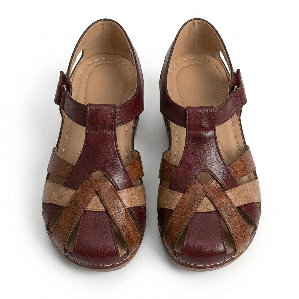 Betty woven wedge sandals red - styled outfit