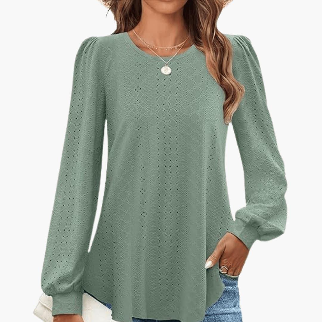 Blair lantern sleeve top - front view