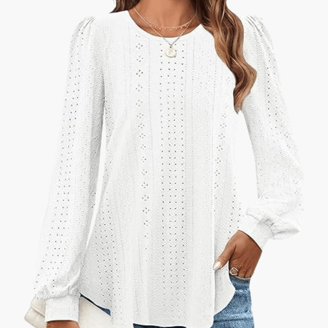 Blair lantern sleeve top - back view