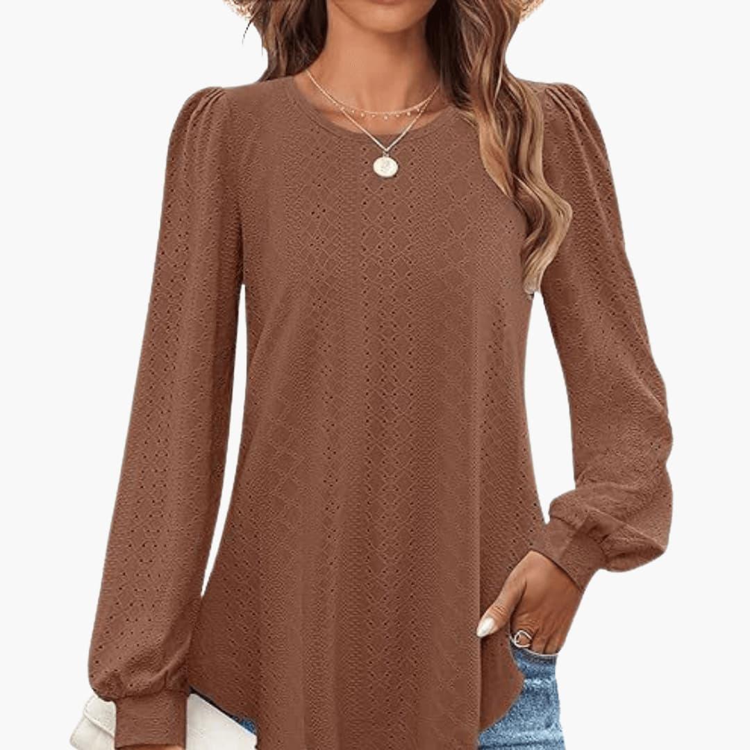 Blair lantern sleeve top - full look