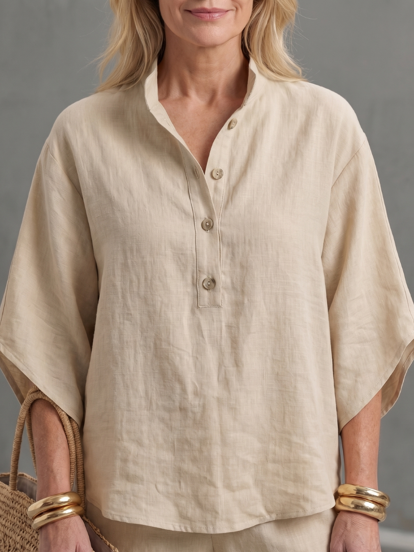 Bonnie | Band-Collar Tunic Set