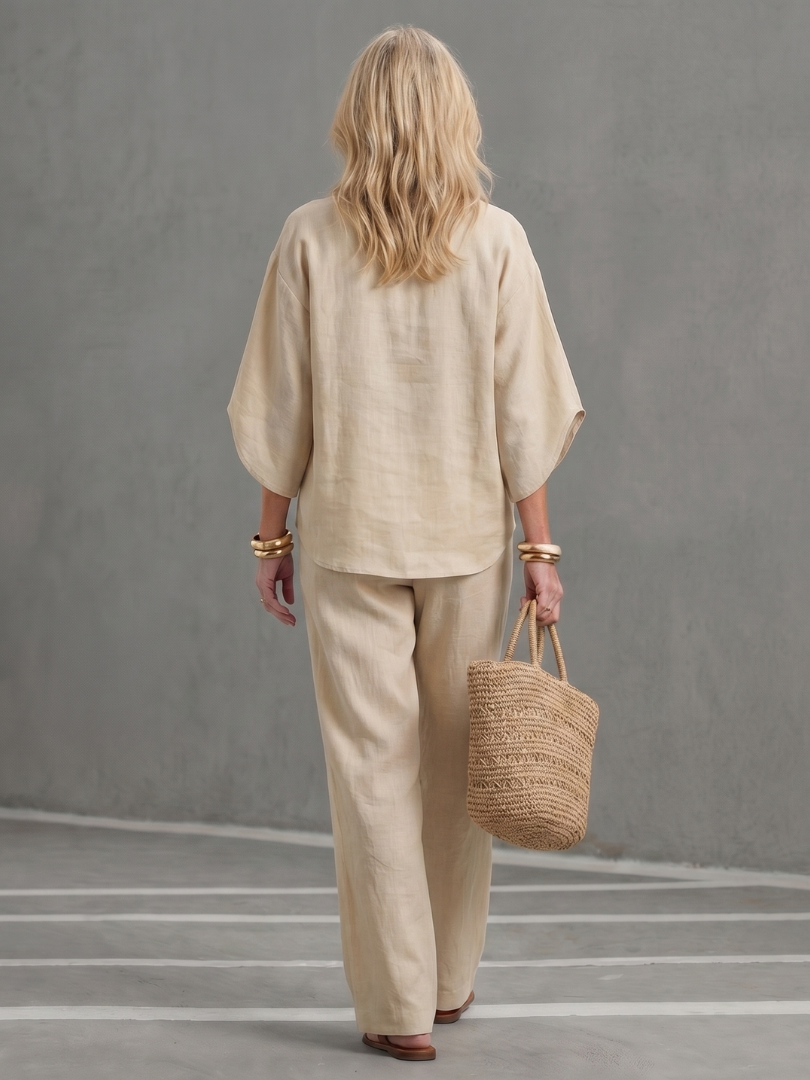 Bonnie | Band-Collar Tunic Set