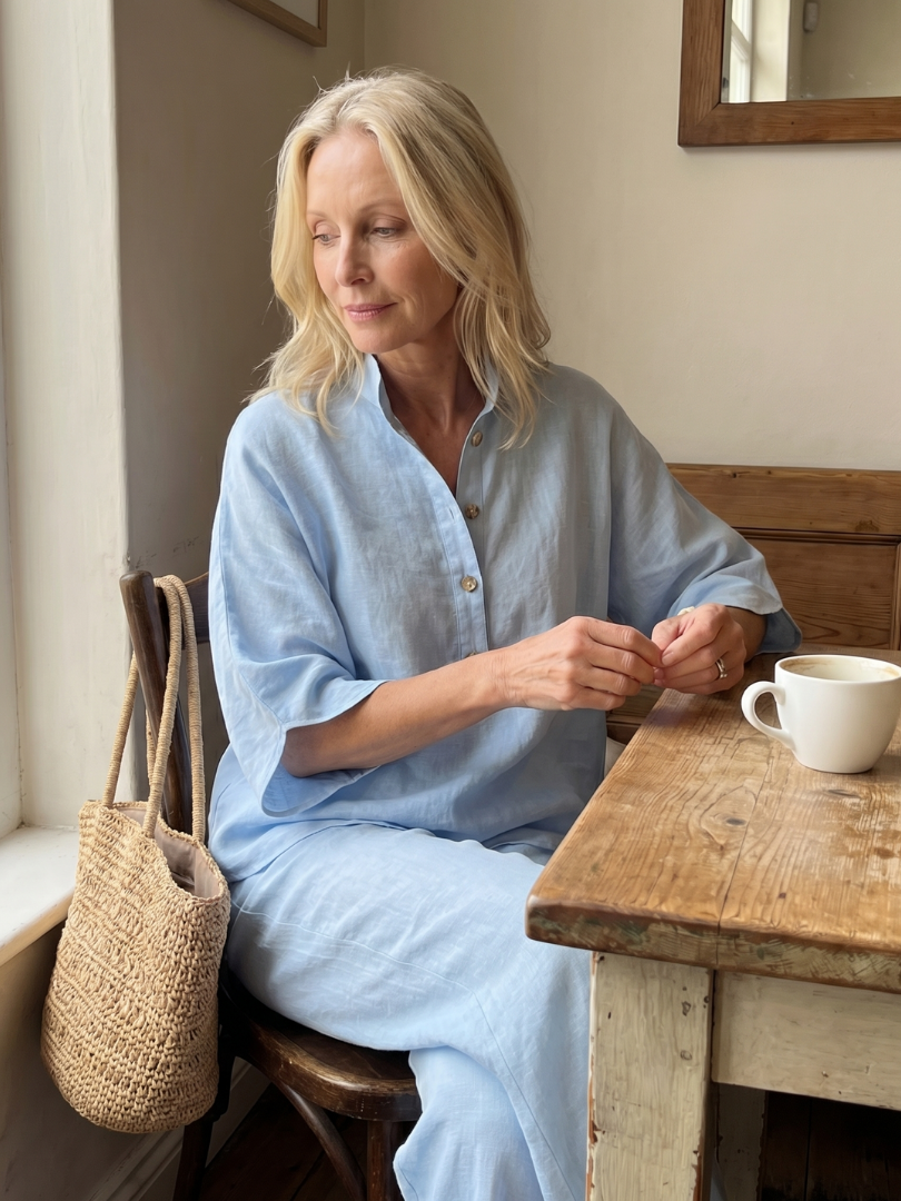 Bonnie | Band-Collar Tunic Set