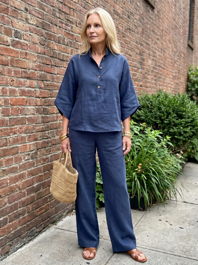 Bonnie | Band-Collar Tunic Set