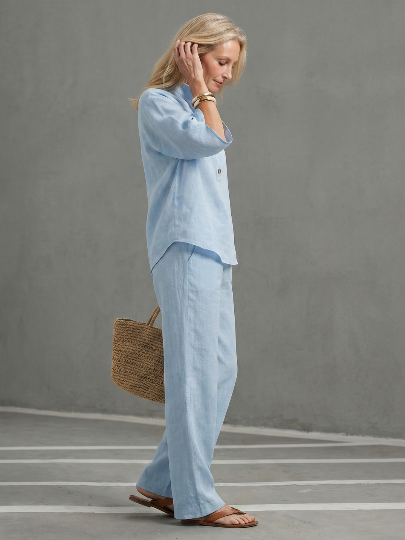 Bonnie | Band-Collar Tunic Set
