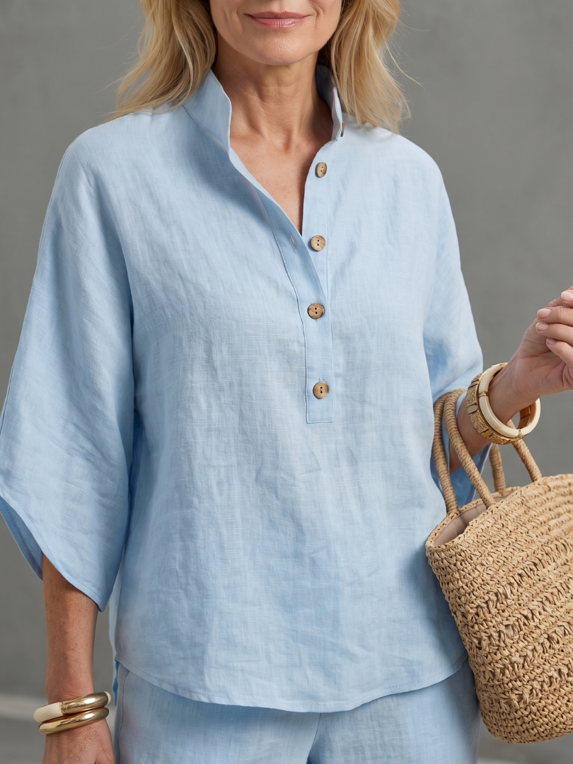 Bonnie | Band-Collar Tunic Set