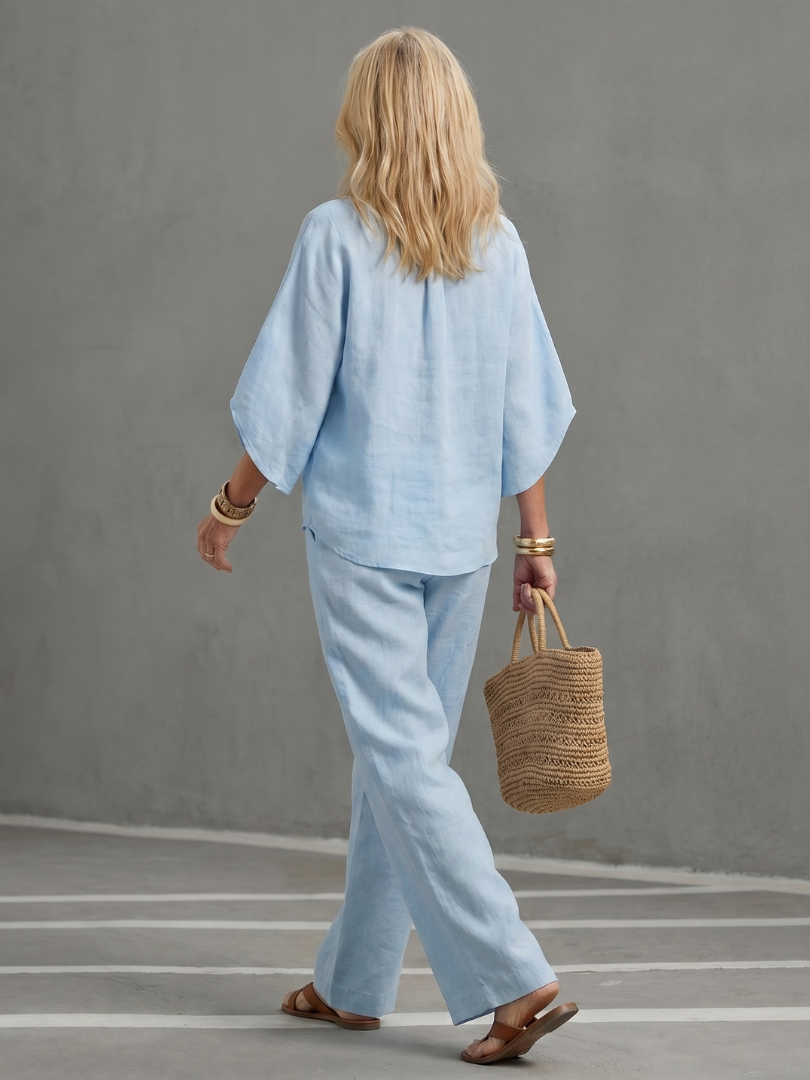 Bonnie | Band-Collar Tunic Set