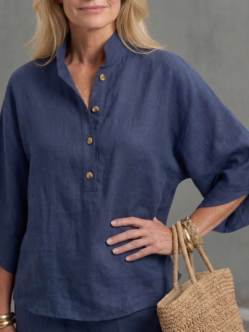 Bonnie | Band-Collar Tunic Set