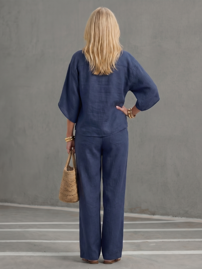 Bonnie | Band-Collar Tunic Set