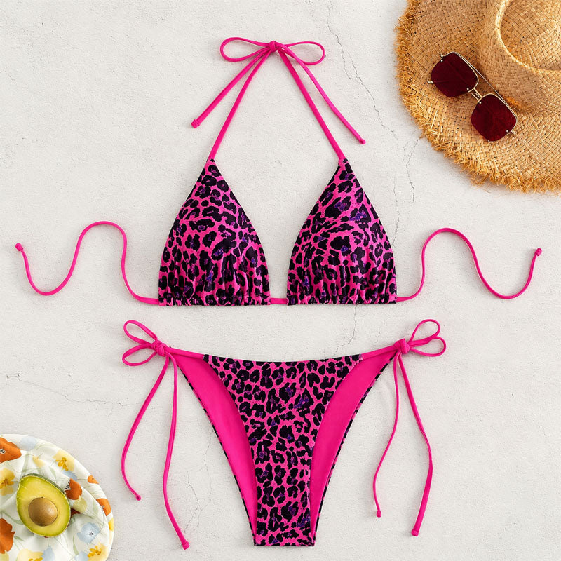 Brandi | Leopard Tie-Side Bikini Set