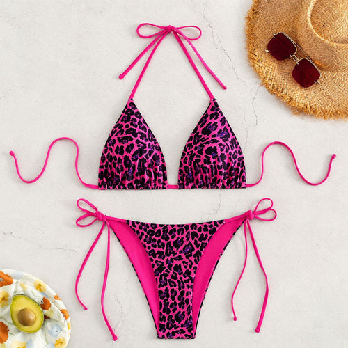 Brandi | Leopard Tie-Side Bikini Set