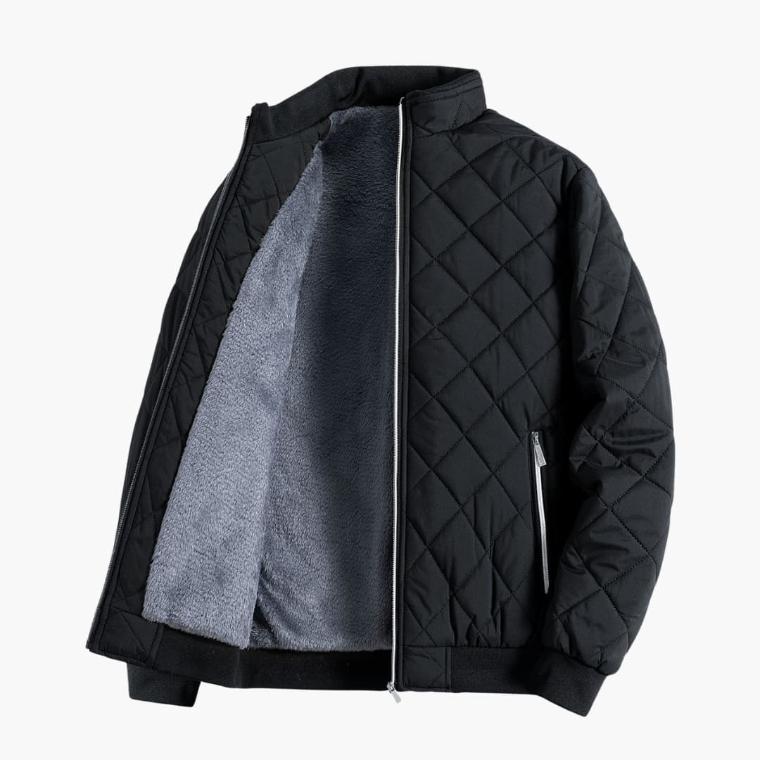 Brandon fleece lined quilted jacket - front view