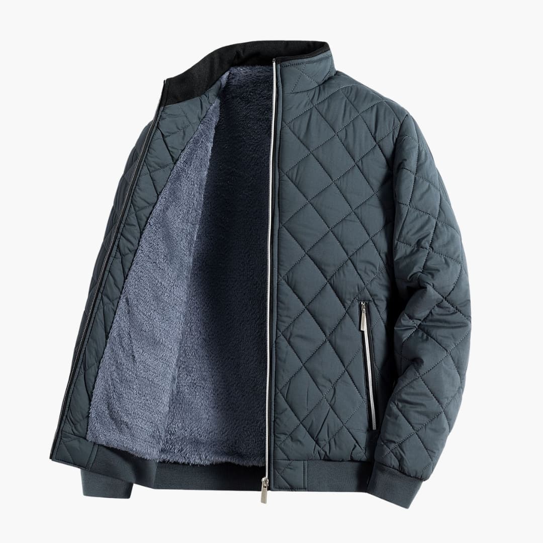 Brandon fleece lined quilted jacket - side view