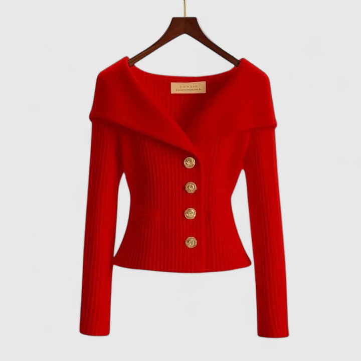 Briar soft knit cardigan, red