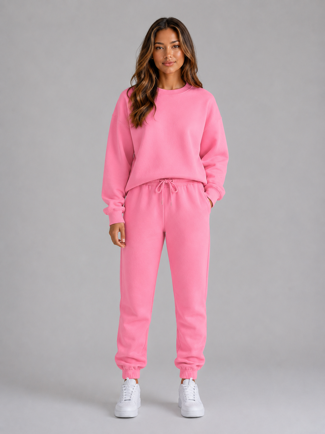 Bridget oversized tracksuit set crew neck joggers - front view