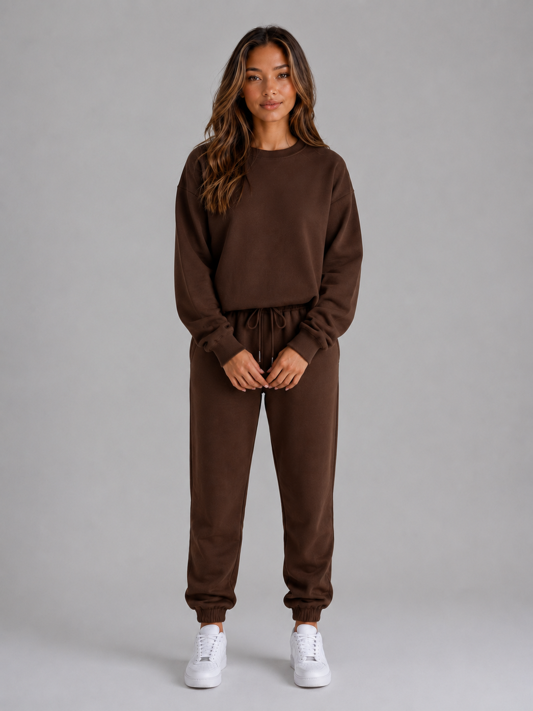 Bridget oversized tracksuit set crew neck joggers - styled outfit