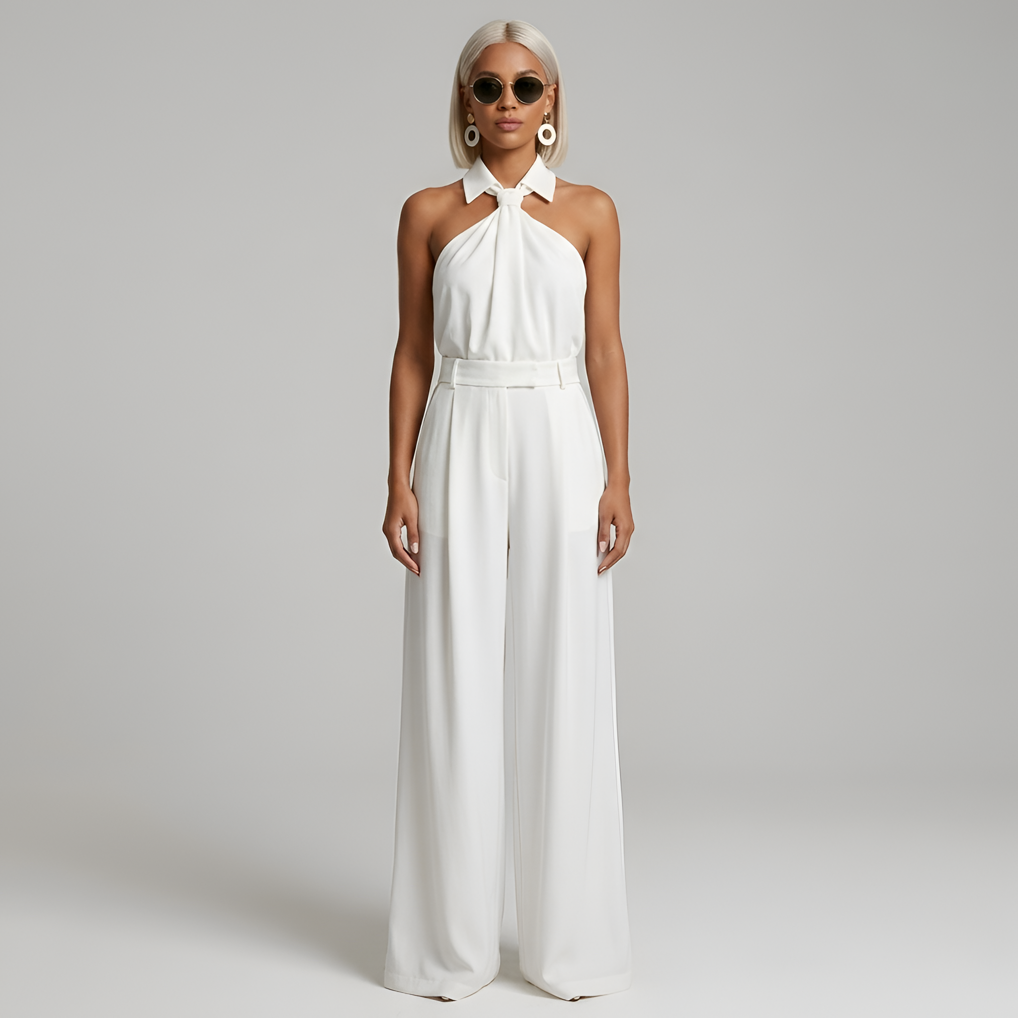 Brittany | Halter Neck Wide-Leg Jumpsuit