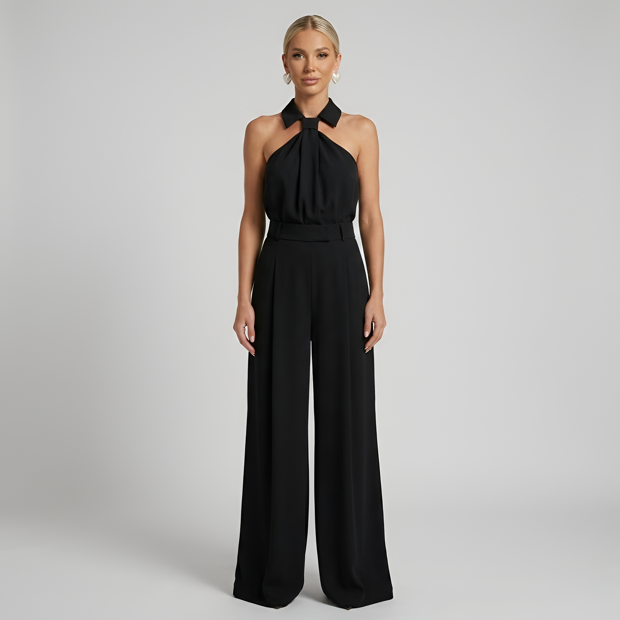 Brittany | Halter Neck Wide-Leg Jumpsuit