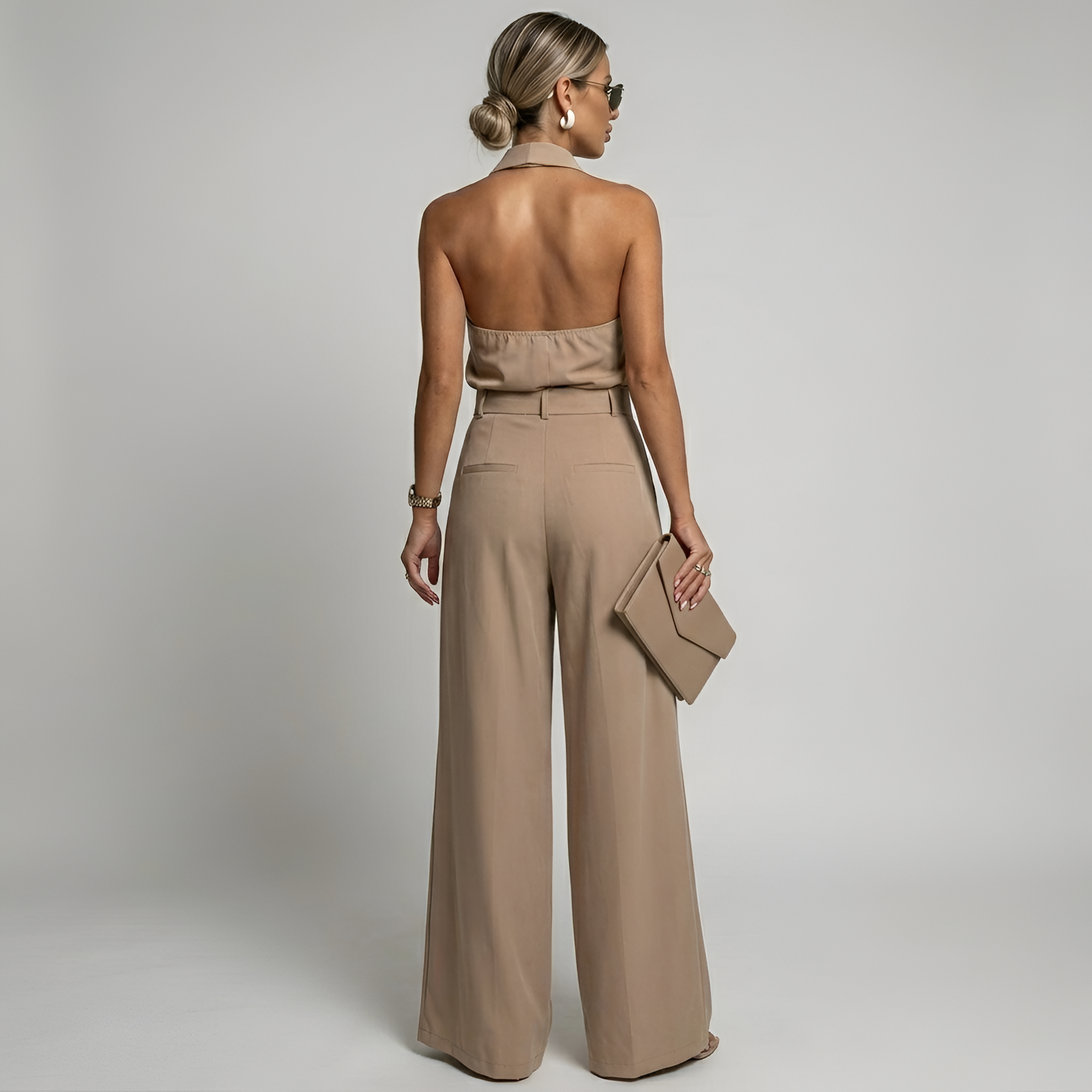 Brittany | Halter Neck Wide-Leg Jumpsuit