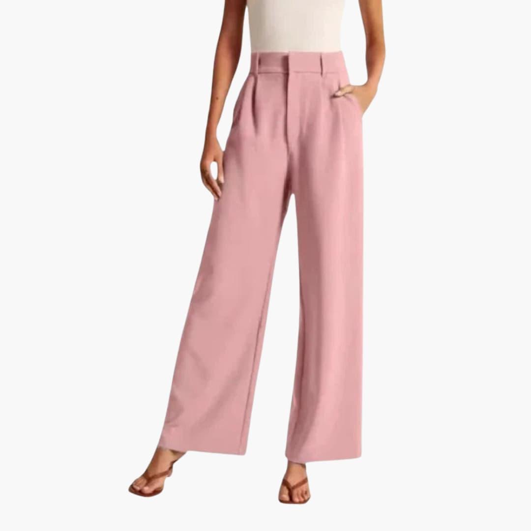 Brooke high waist wide leg pleated trousers - front view